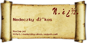 Nedeczky Ákos névjegykártya